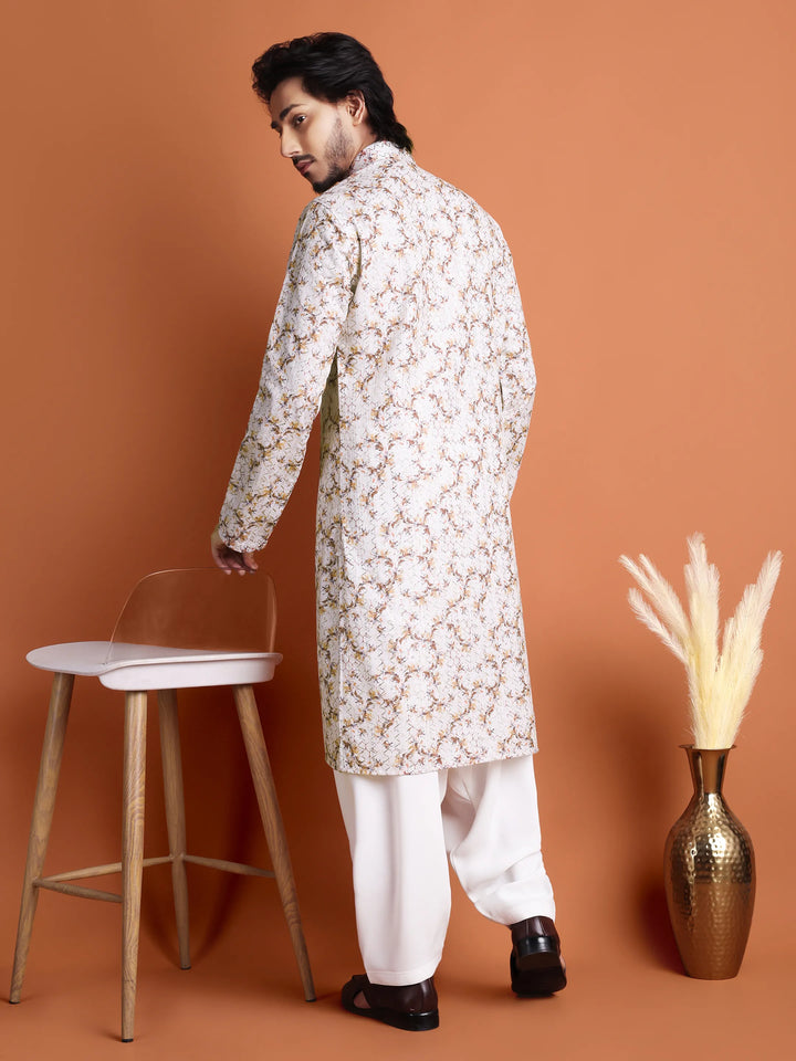 Kurta for Men (Embroidery with Floral Patterns)