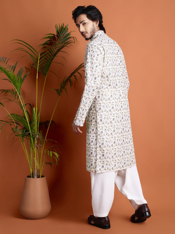 Kurta for Men (Floral leaf pattern)