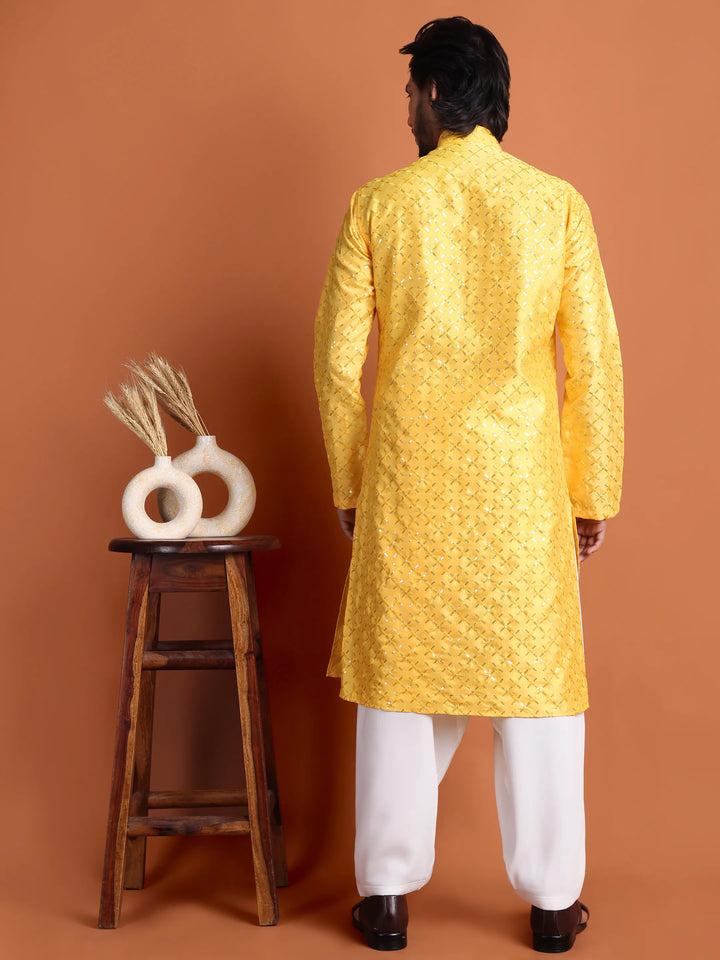 Kurta for Men (Square Pattern Embroidery)