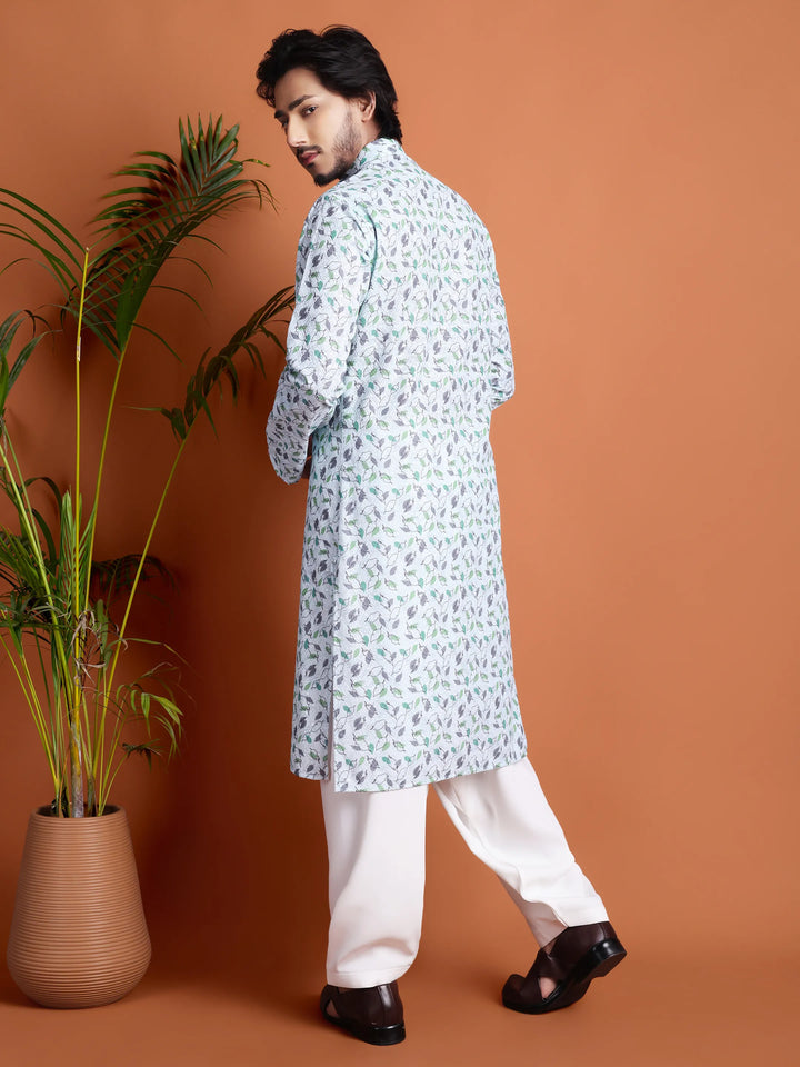 Kurta for Men (Floral leaf pattern)