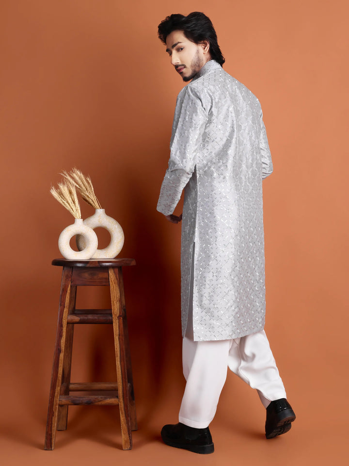 Kurta for Men (Square Pattern Embroidery)