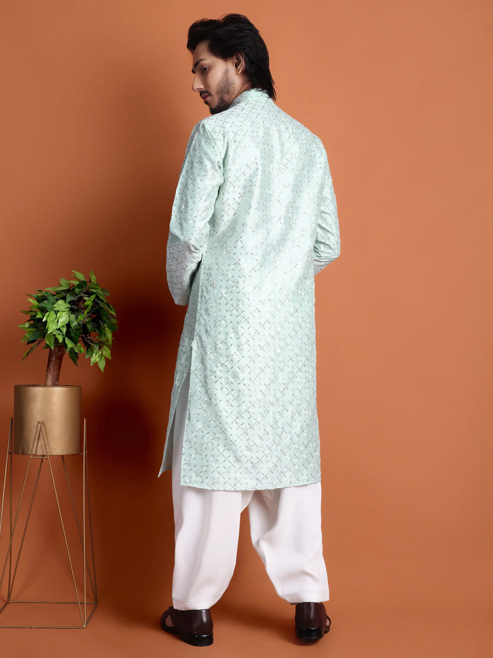 Kurta for Men (Square Pattern Embroidery)