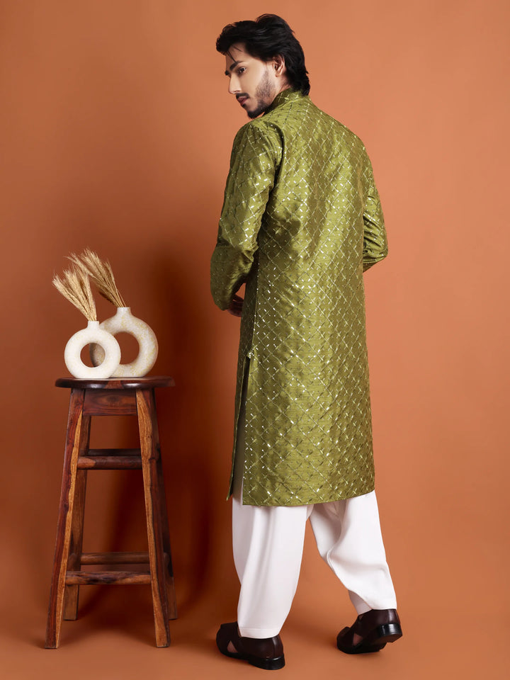 Kurta for Men (Square Pattern Embroidery)
