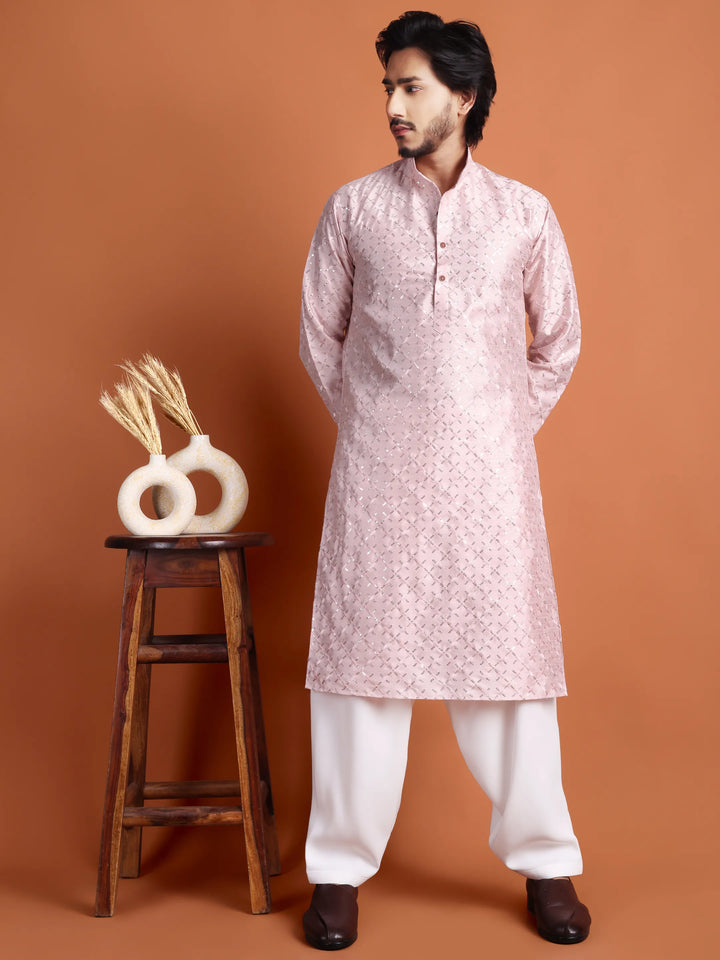 Kurta for Men (Square Pattern Embroidery)