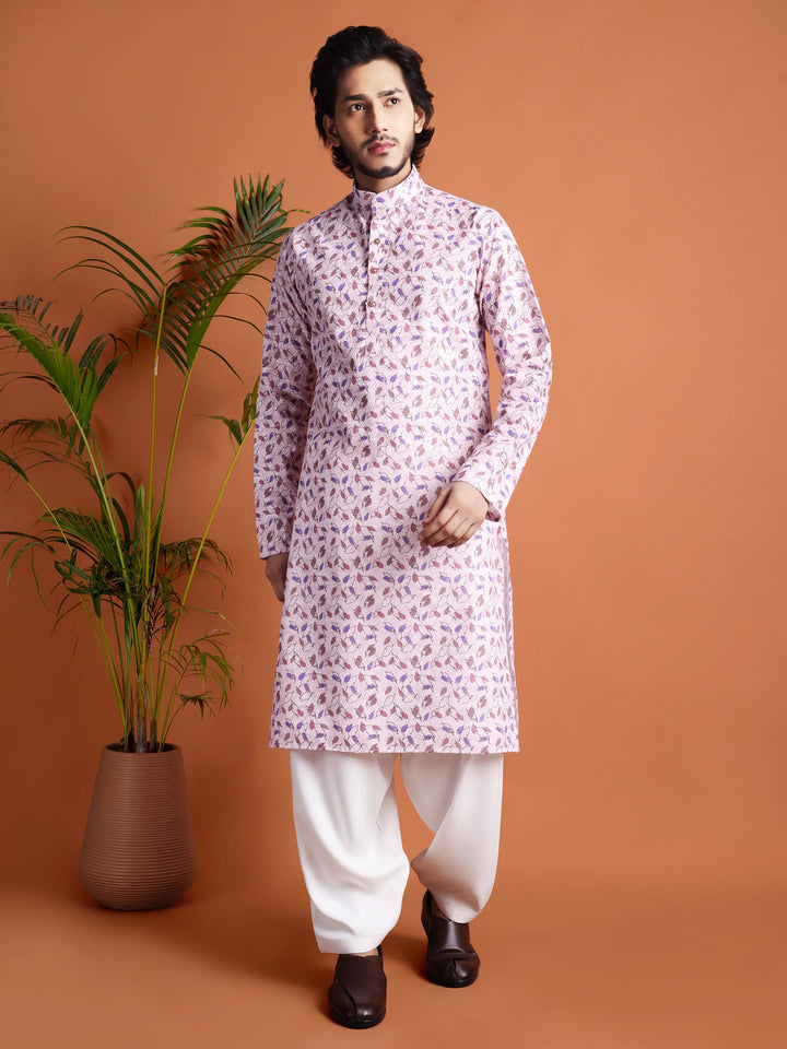 Kurta for Men (Floral leaf pattern)
