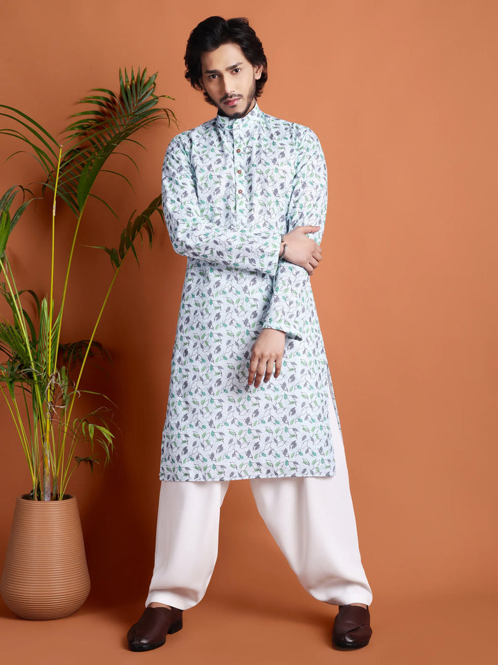 Kurta for Men (Floral leaf pattern)
