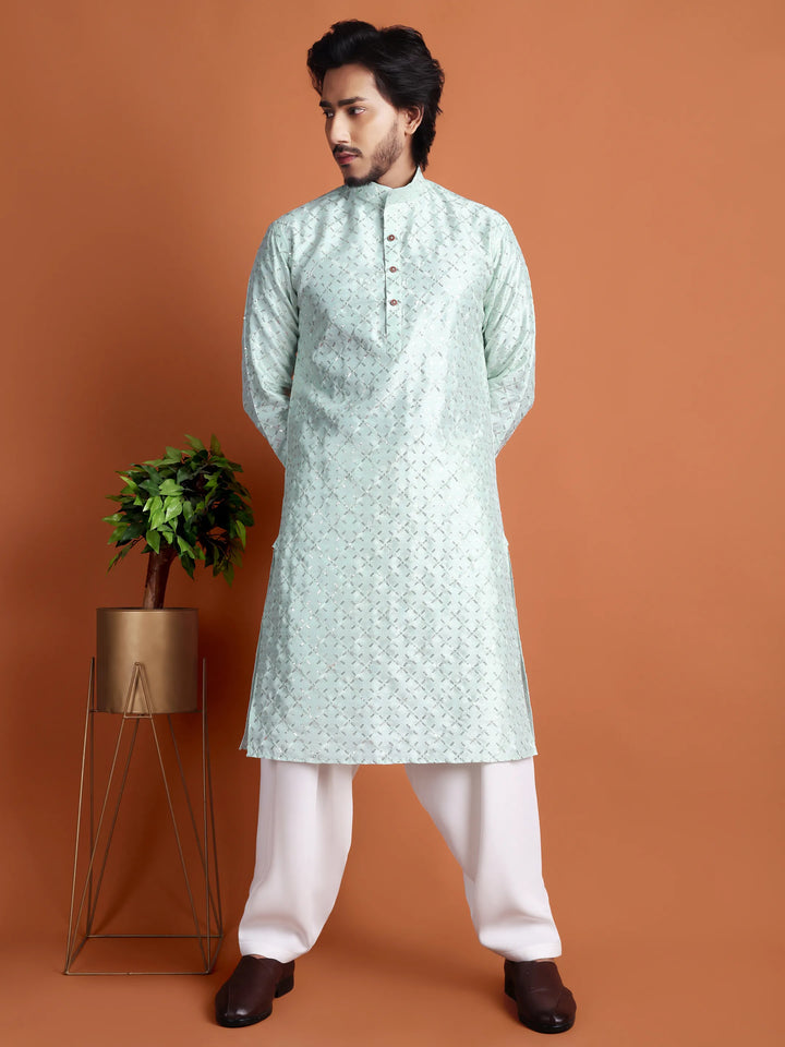 Kurta for Men (Square Pattern Embroidery)