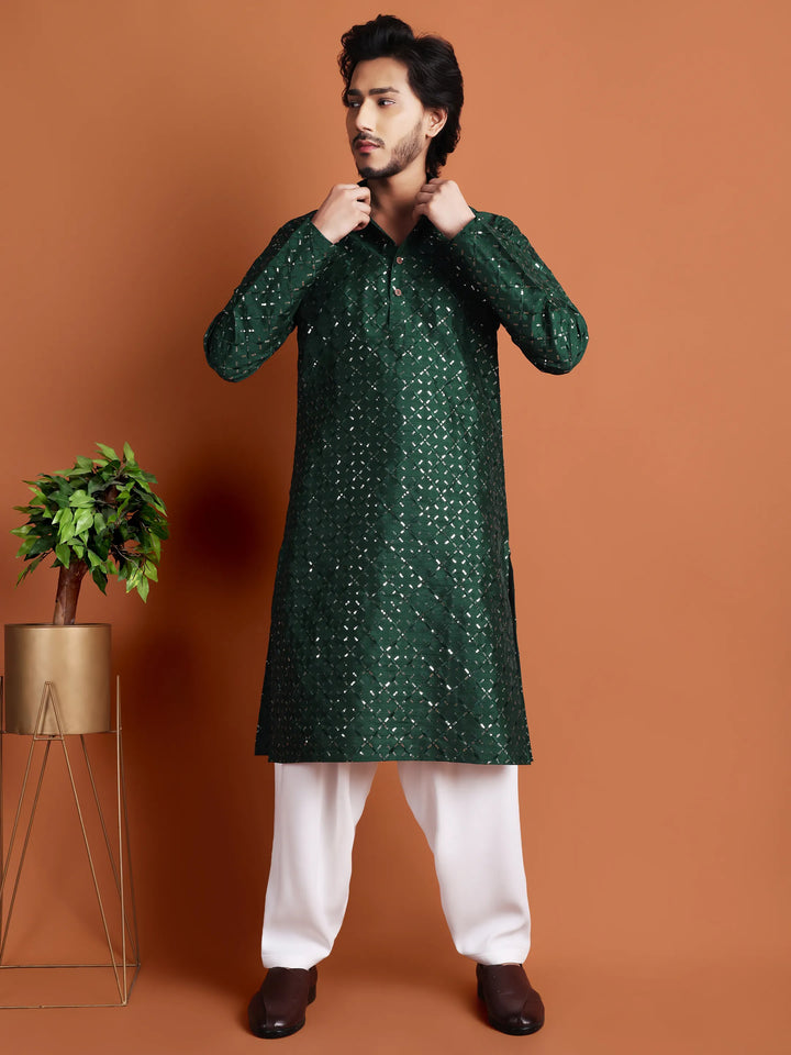 Kurta for Men (Square Pattern Embroidery)