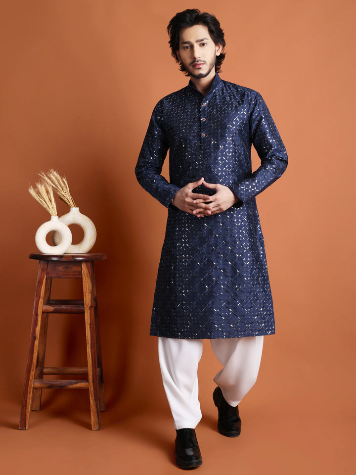 Kurta for Men (Square Pattern Embroidery)