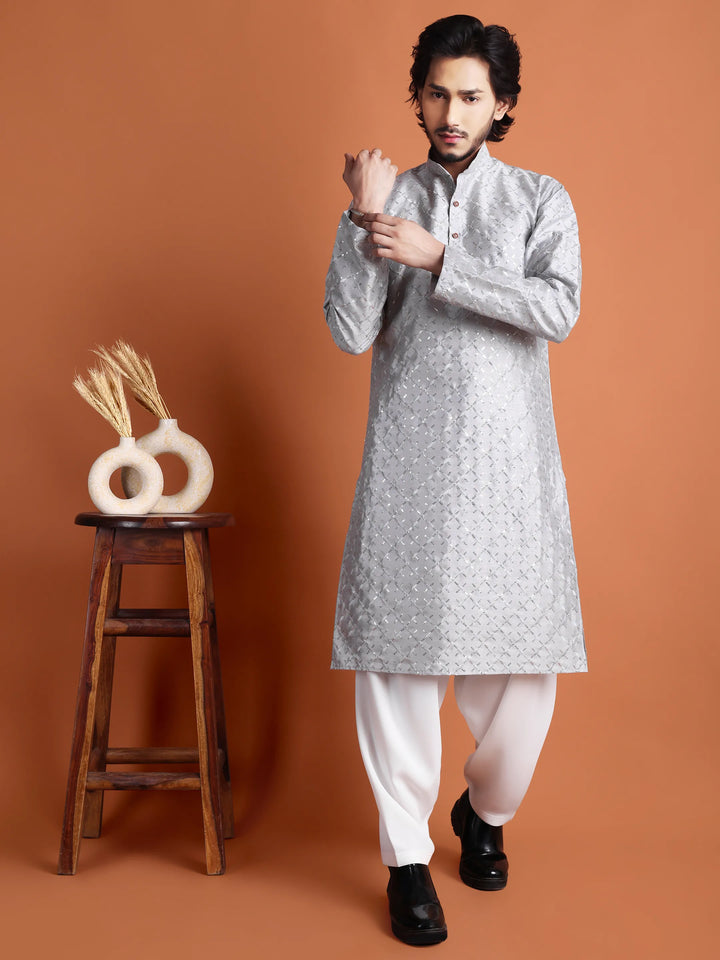 Kurta for Men (Square Pattern Embroidery)