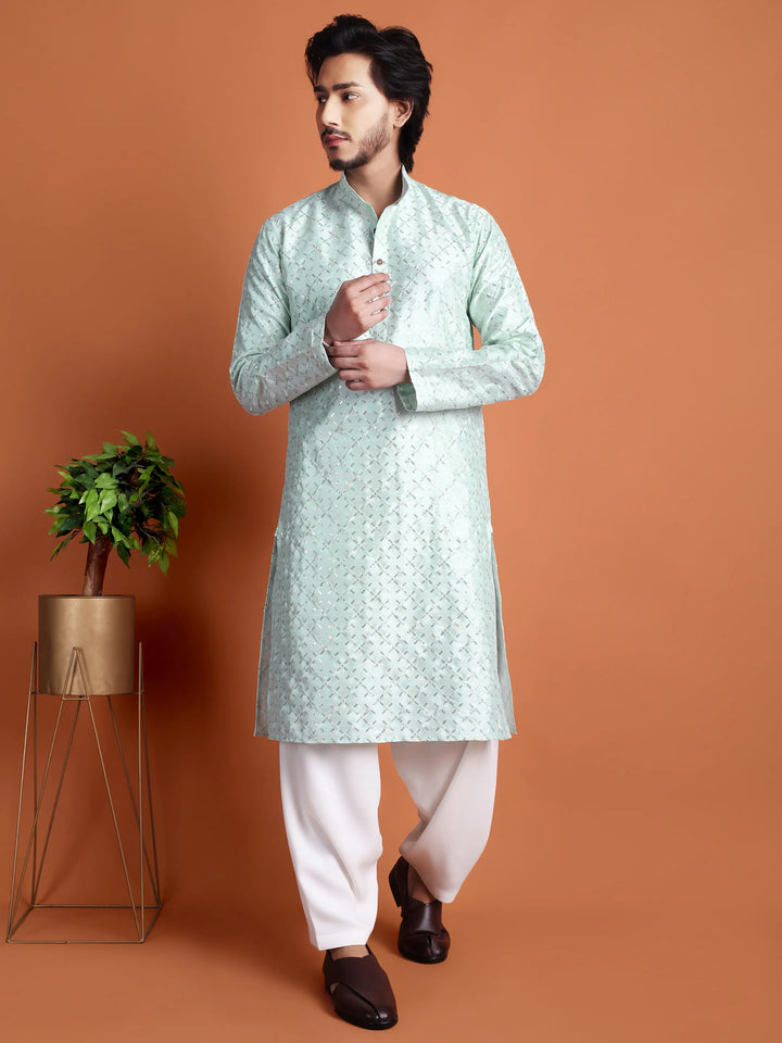 Kurta for Men (Square Pattern Embroidery)