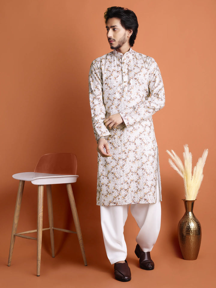 Kurta for Men (Embroidery with Floral Patterns)