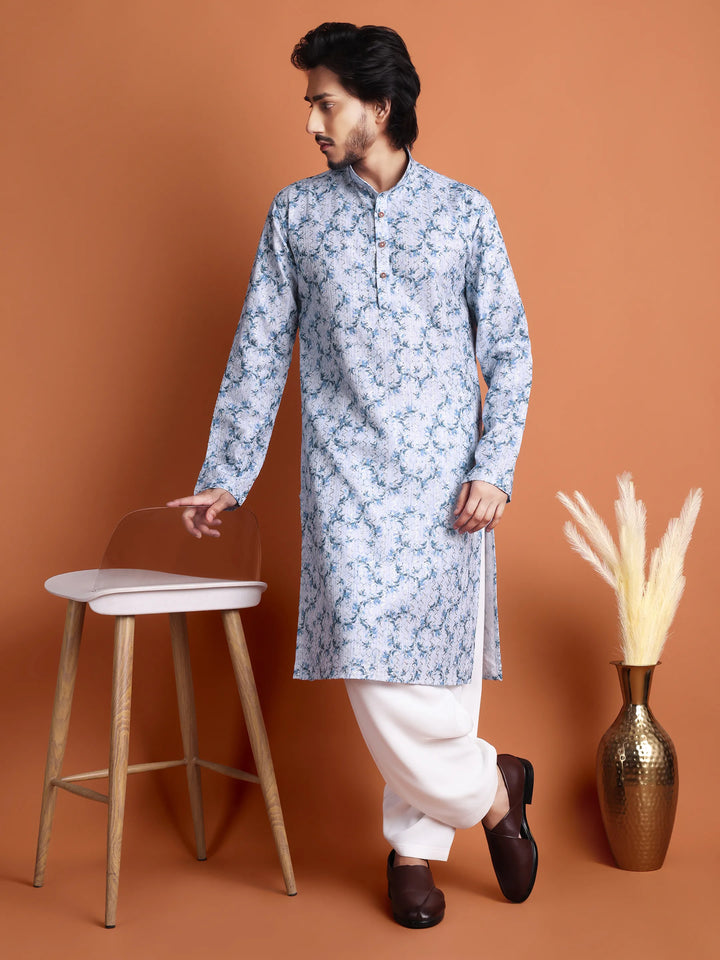 Kurta for Men (Embroidery with Floral Patterns)