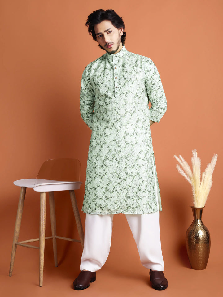 Kurta for Men (Embroidery with Floral Patterns)