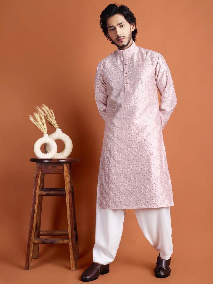 Kurta for Men (Square Pattern Embroidery)