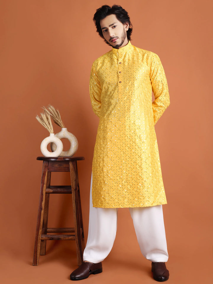 Kurta for Men (Square Pattern Embroidery)