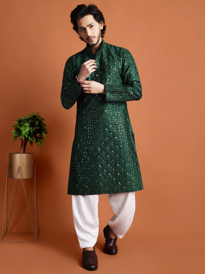 Kurta for Men (Square Pattern Embroidery)