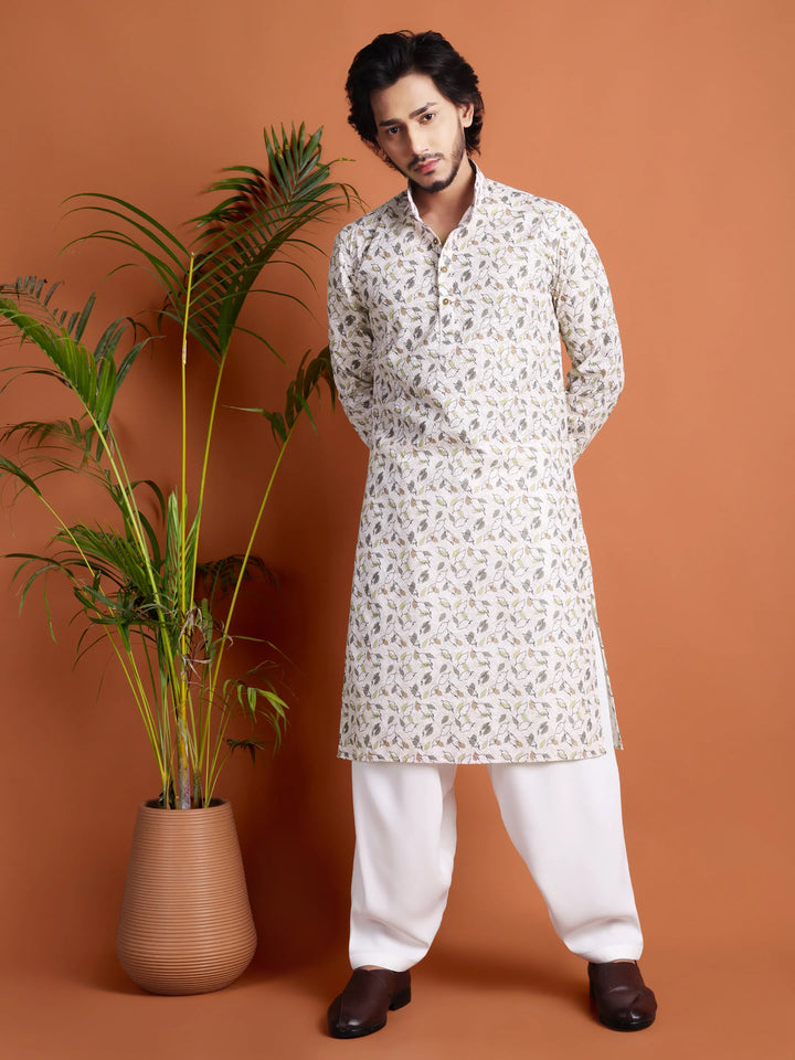 Kurta for Men (Floral leaf pattern)