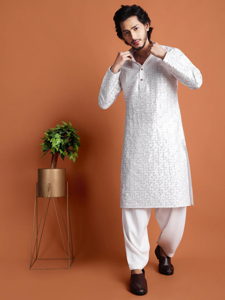 Kurta for Men (Square Pattern Embroidery)