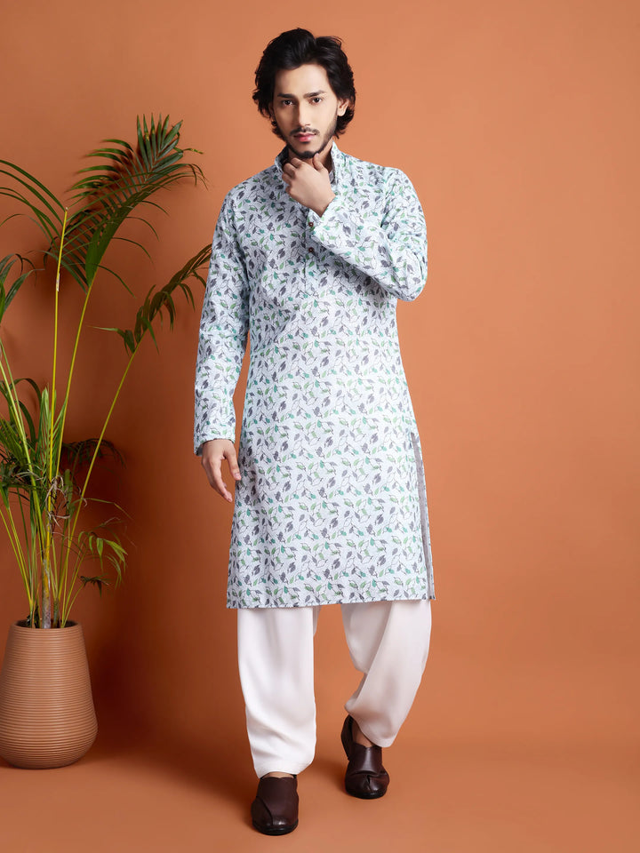 Kurta for Men (Floral leaf pattern)