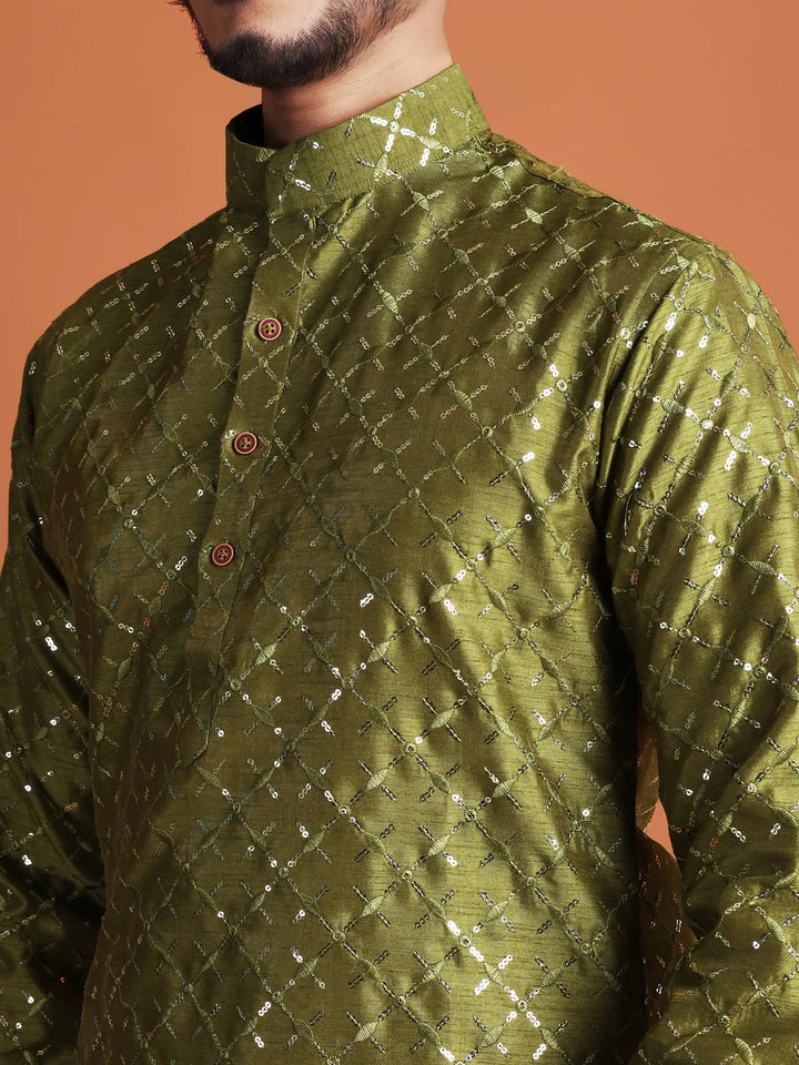 Kurta for Men (Square Pattern Embroidery)