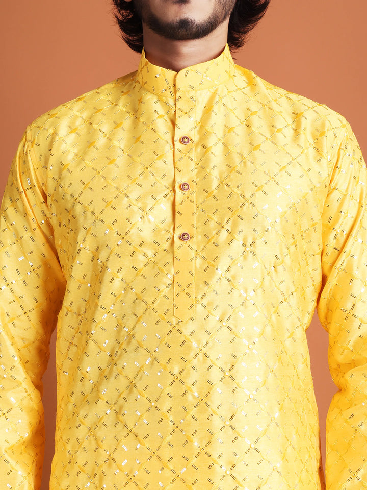 Kurta for Men (Square Pattern Embroidery)