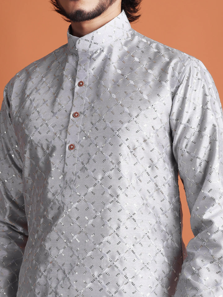 Kurta for Men (Square Pattern Embroidery)