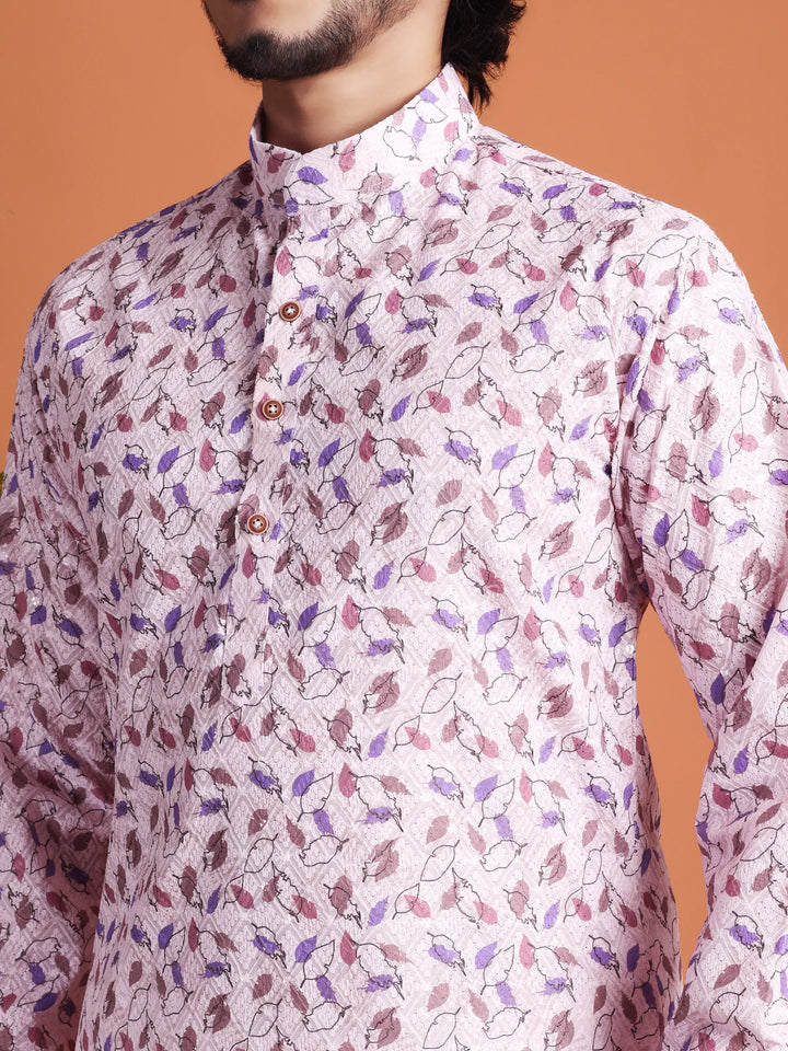 Kurta for Men (Floral leaf pattern)