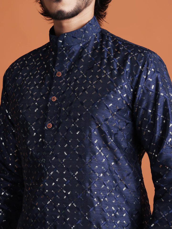 Kurta for Men (Square Pattern Embroidery)