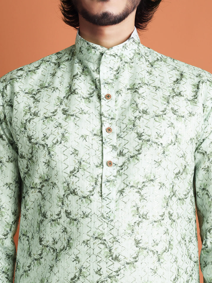 Kurta for Men (Embroidery with Floral Patterns)