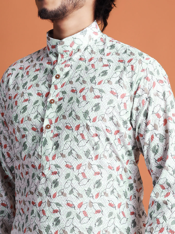 Kurta for Men (Floral leaf pattern)