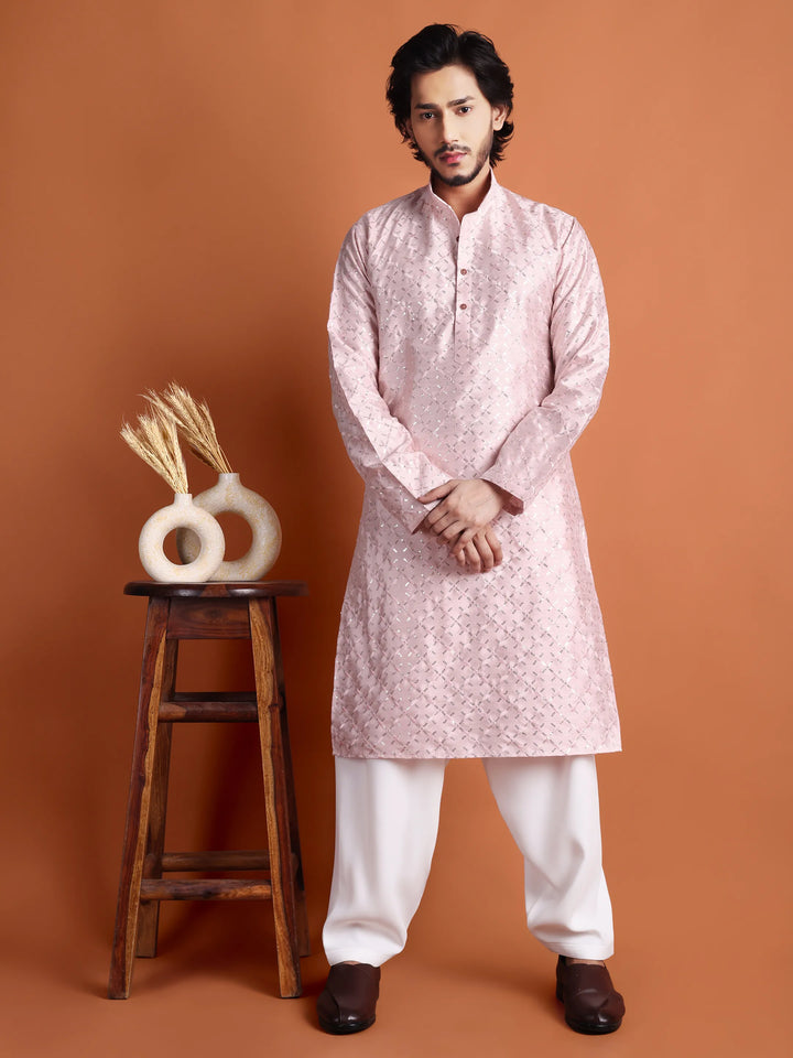 Kurta for Men (Square Pattern Embroidery)