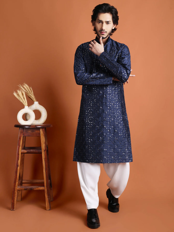 Kurta for Men (Square Pattern Embroidery)