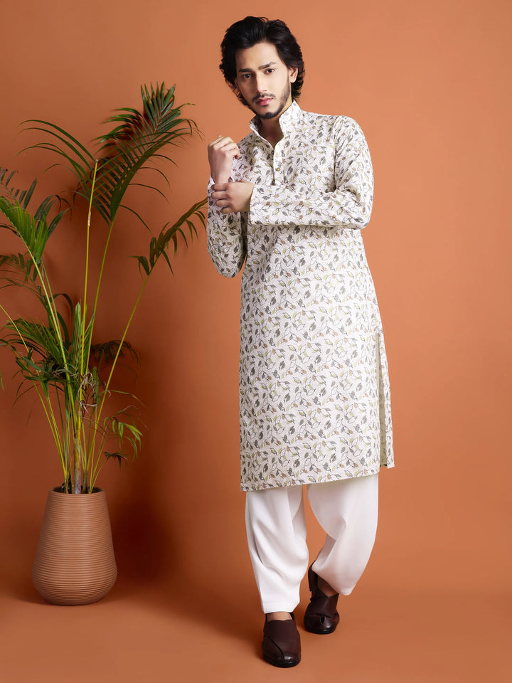 Kurta for Men (Floral leaf pattern)