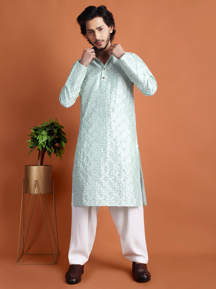 Kurta for Men (Square Pattern Embroidery)