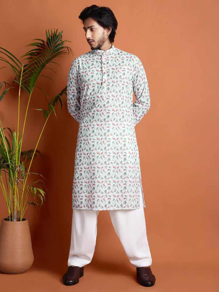 Kurta for Men (Floral leaf pattern)