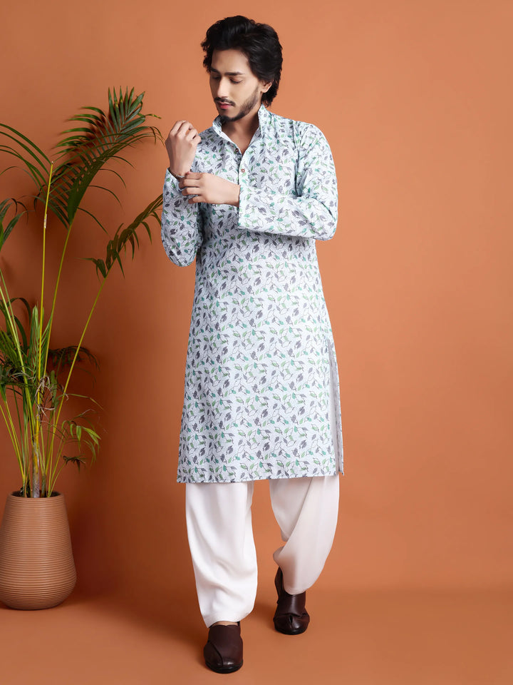 Kurta for Men (Floral leaf pattern)