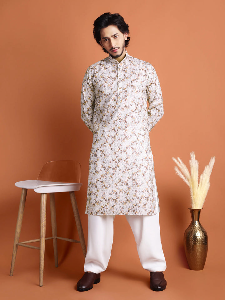 Kurta for Men (Embroidery with Floral Patterns)