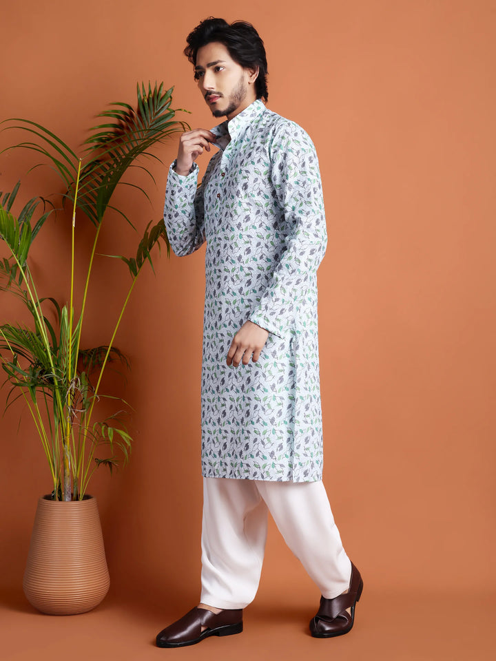 Kurta for Men (Floral leaf pattern)