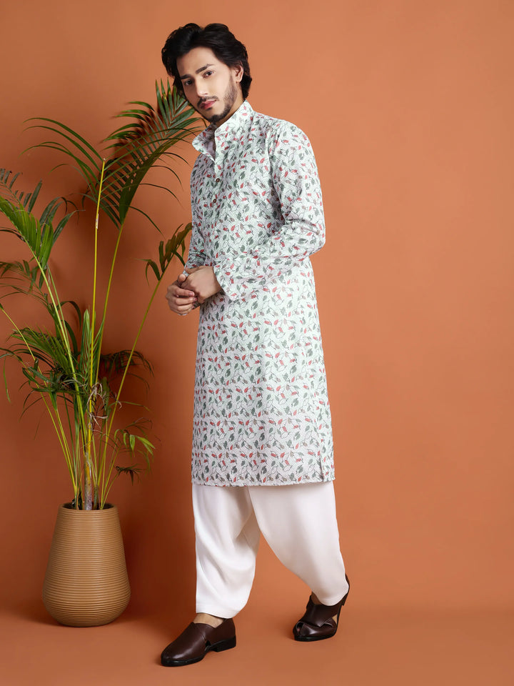 Kurta for Men (Floral leaf pattern)