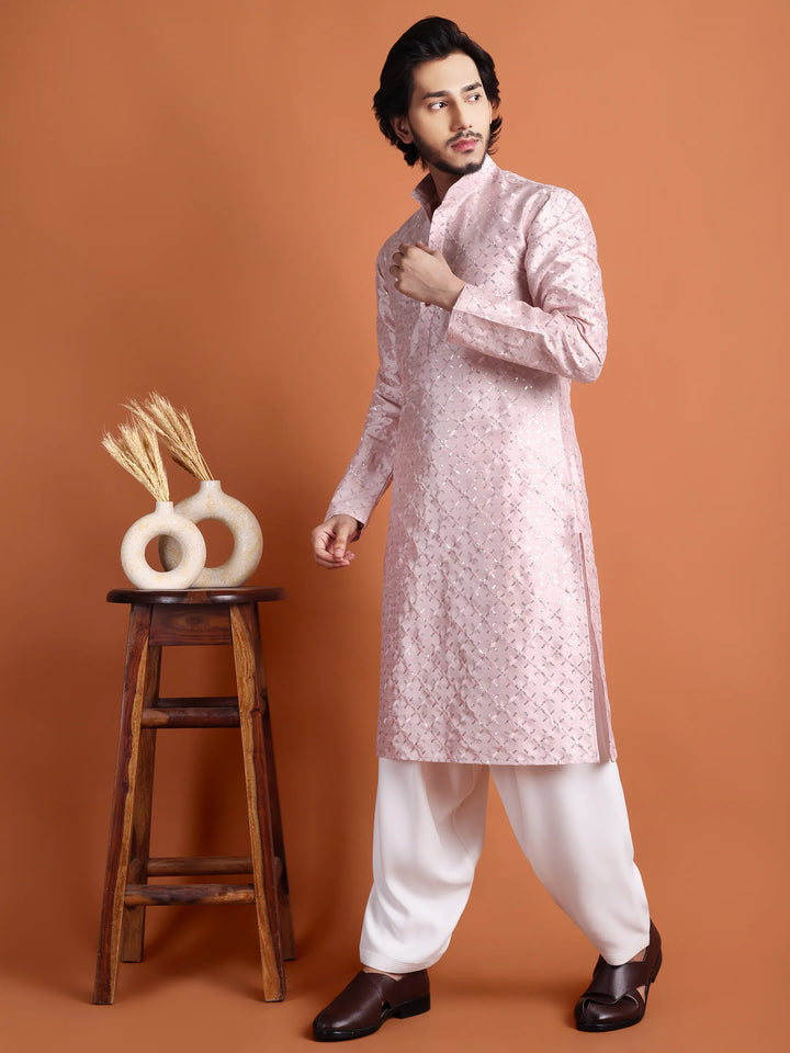 Kurta for Men (Square Pattern Embroidery)