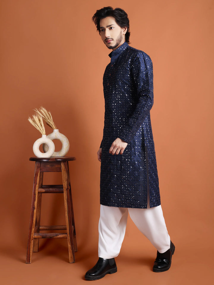 Kurta for Men (Square Pattern Embroidery)