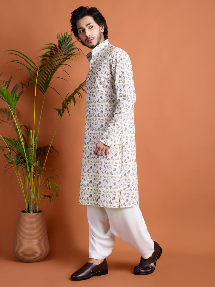 Kurta for Men (Floral leaf pattern)