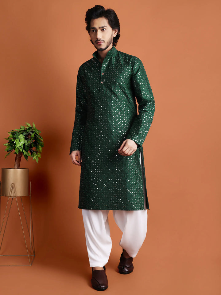 Kurta for Men (Square Pattern Embroidery)