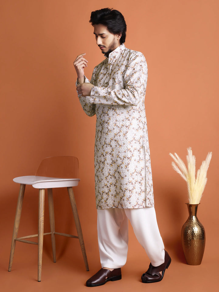 Kurta for Men (Embroidery with Floral Patterns)
