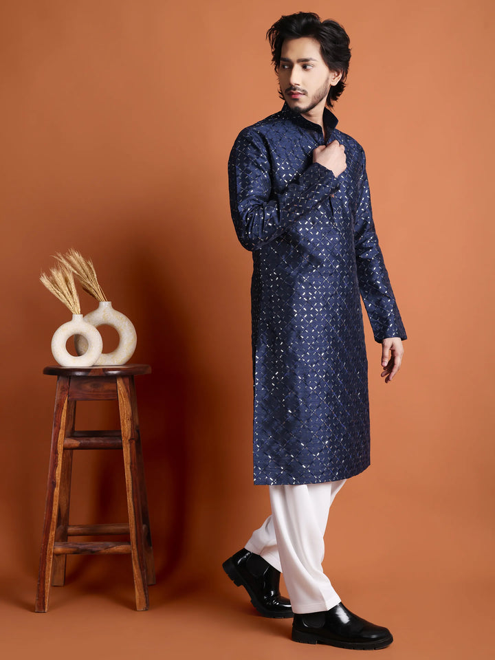 Kurta for Men (Square Pattern Embroidery)