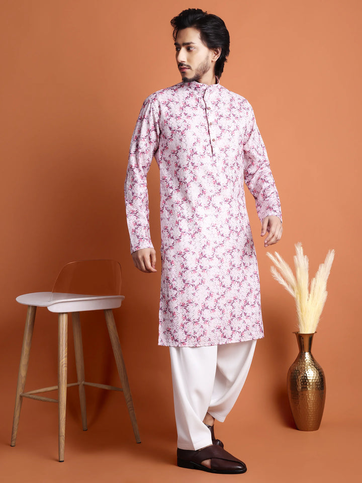Kurta for Men (Embroidery with Floral Patterns)