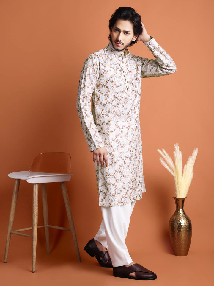 Kurta for Men (Embroidery with Floral Patterns)