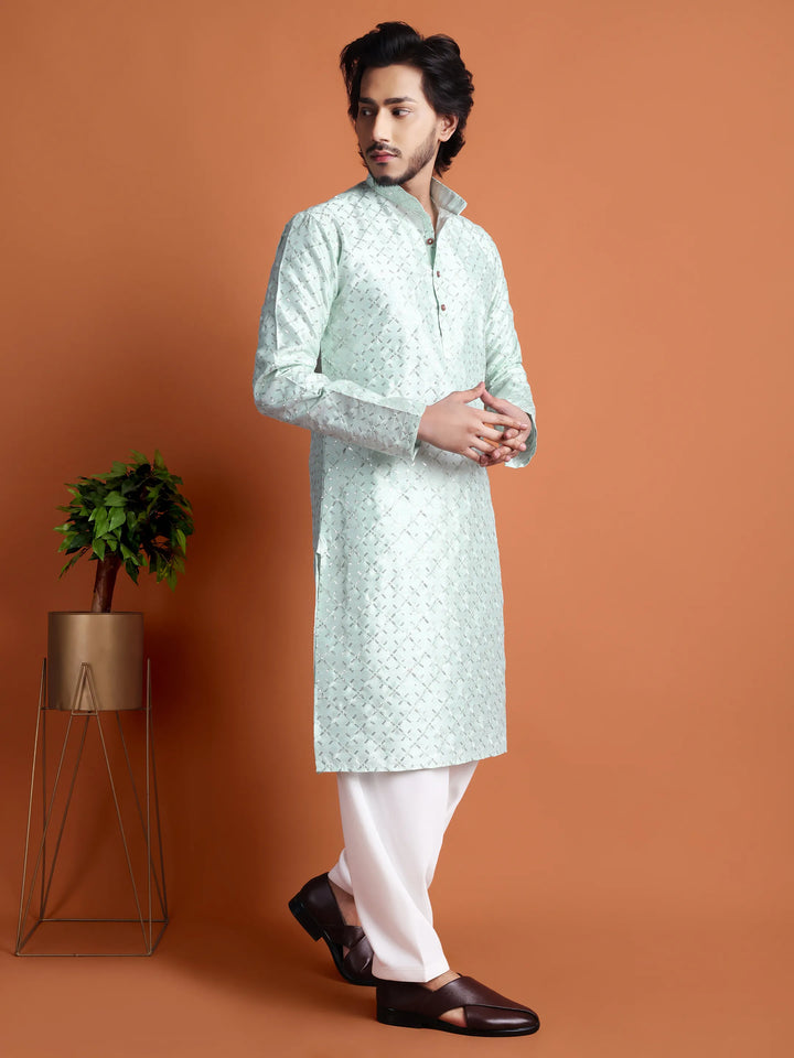Kurta for Men (Square Pattern Embroidery)