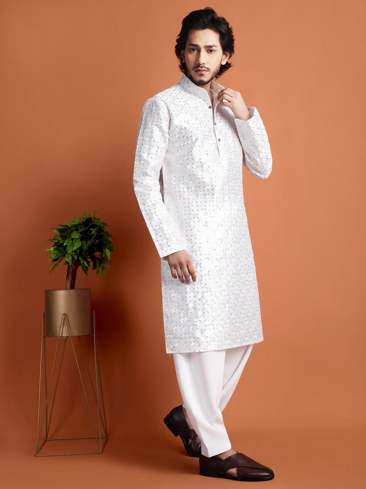 Kurta for Men (Square Pattern Embroidery)